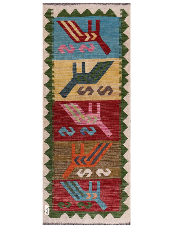 Maimana Afghanistan Kilim Rug - 174 x71 cm