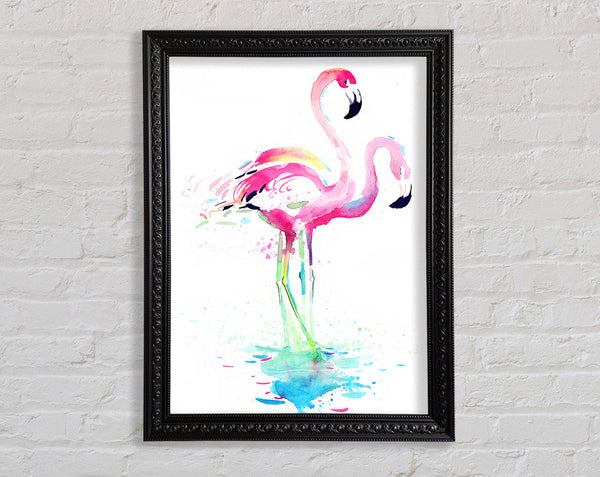 Flamingo Watercolour Framed Print