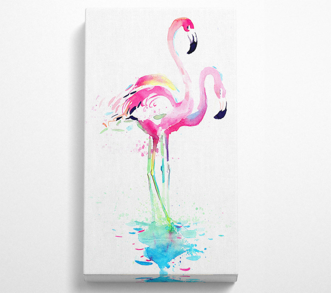  A Canvas Print of Flamingo Watercolour Canvas Wall Art