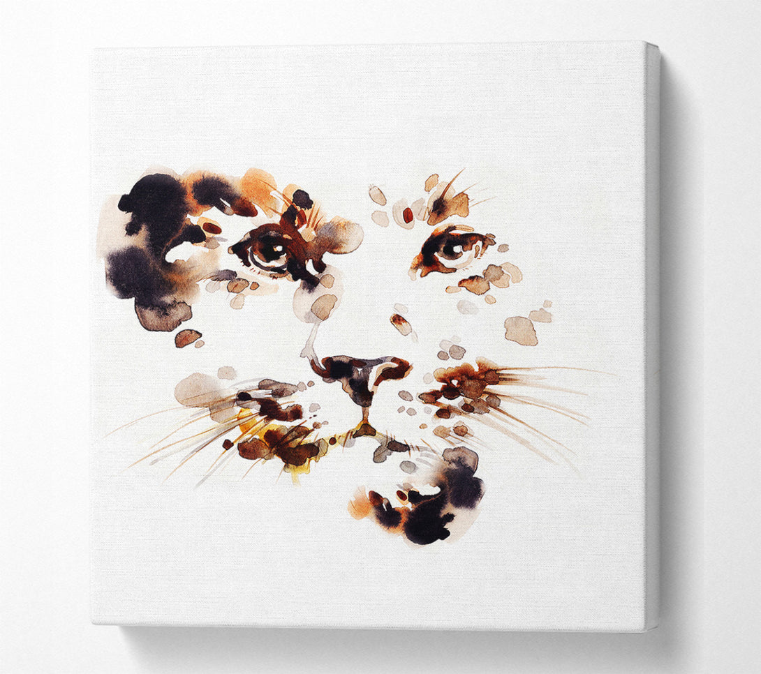  A Canvas Print of Leopard Spot Face Canvas Print