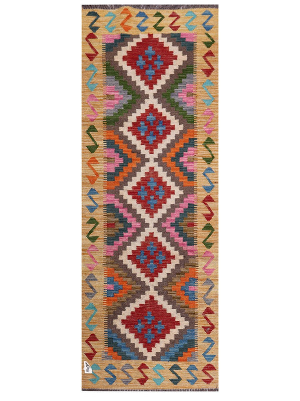 Maimana Afghanistan Kilim Rug - 198 x72 cm