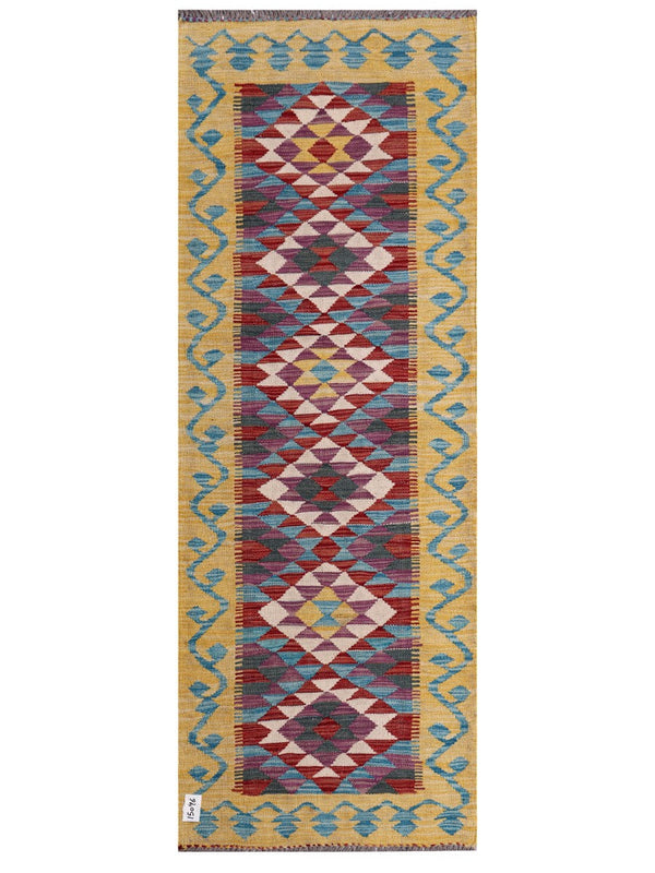 Maimana Afghanistan Kilim Rug - 192 x70 cm