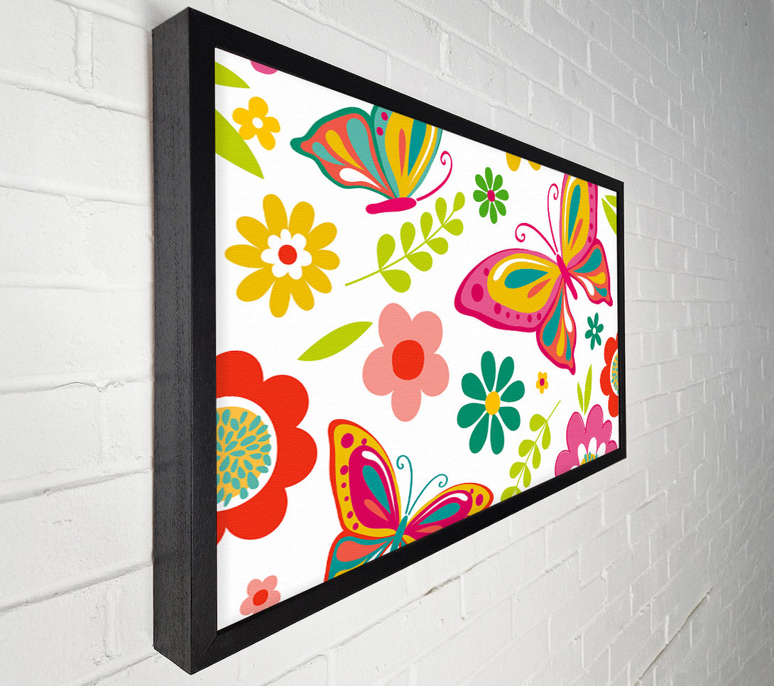  A Canvas Print of Hippy Butterflies Canvas Wall Art