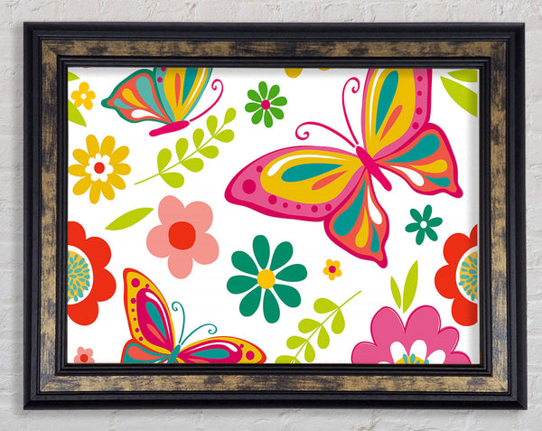 Hippy Butterflies Framed Print