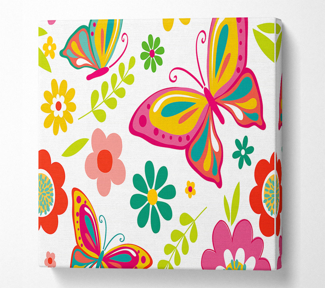  A Canvas Print of Hippy Butterflies Canvas Wall Art