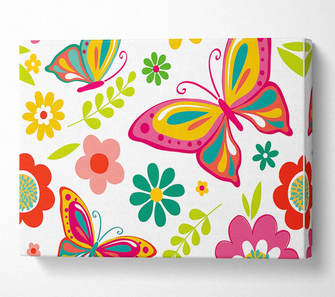  A Canvas Print of Hippy Butterflies Canvas Wall Art
