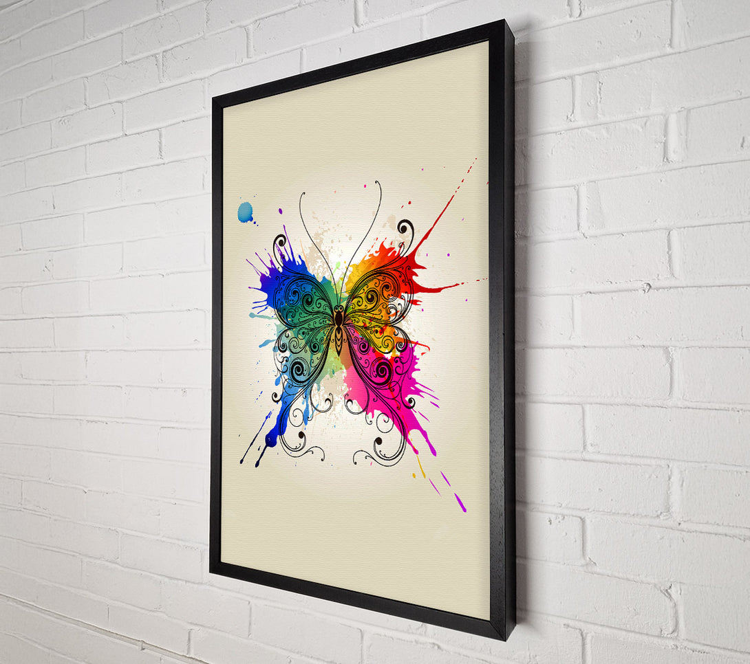  A Canvas Print of Rainbow Splash Butterfly Canvas Art