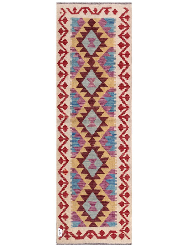 Maimana Afghanistan Kilim Rug - 197 x63 cm