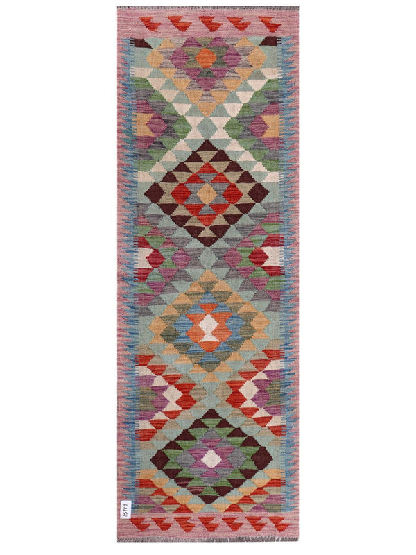 Maimana Afghanistan Kilim Rug - 197 x69 cm