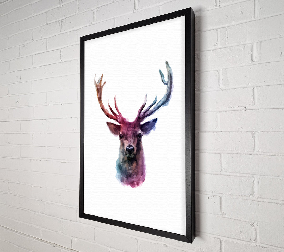  A Canvas Print of Stag Head Colours Canvas Print