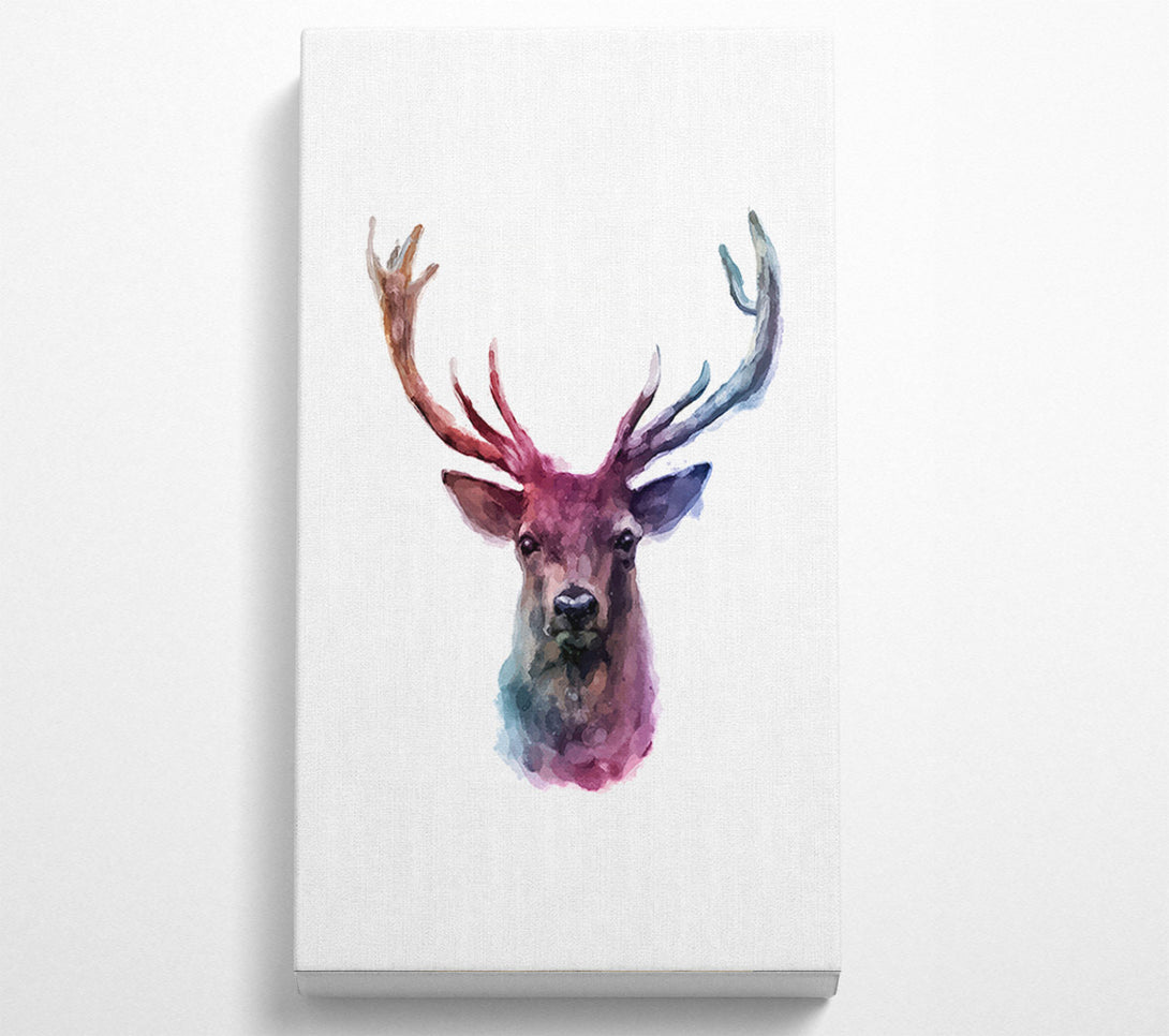  A Canvas Print of Stag Head Colours Canvas Print