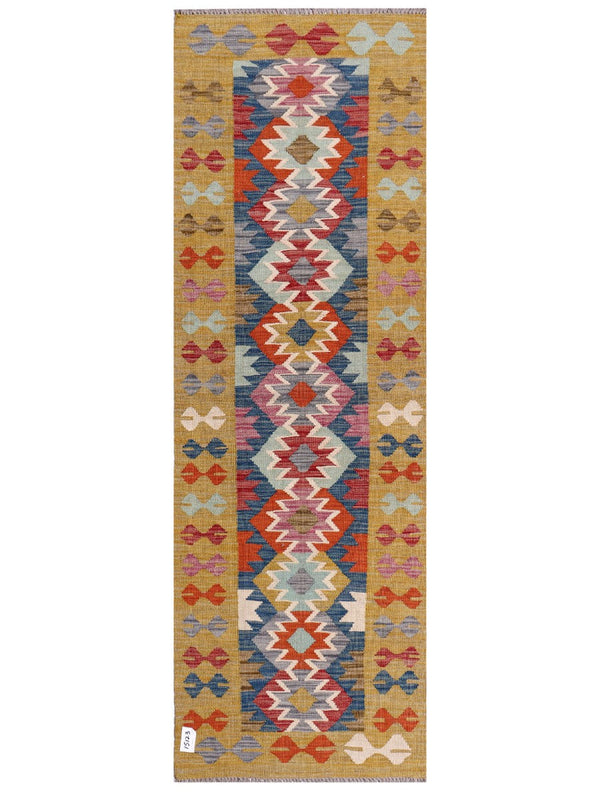 Maimana Afghanistan Kilim Rug - 203 x68 cm