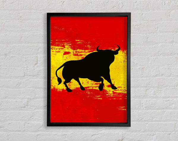 Spanish Bull Flag Framed Print