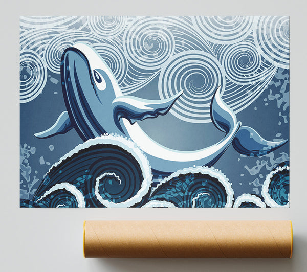 Whale Wave Giclee Print