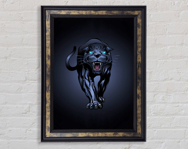 Fierce Panther Roar Framed Print