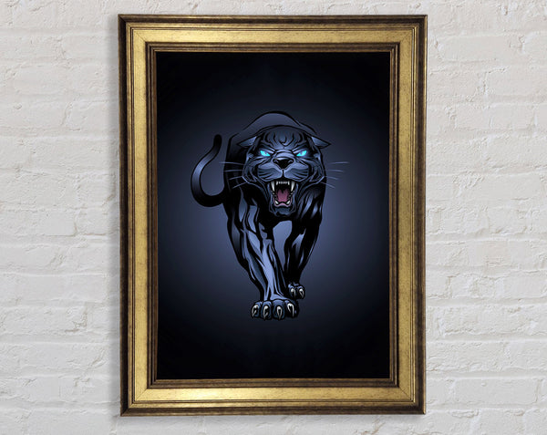 Fierce Panther Roar Framed Print