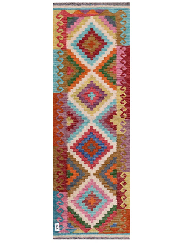 Maimana Afghanistan Kilim Rug - 203 x68 cm