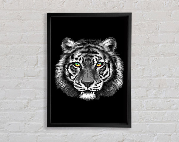 Orange Eyed Tiger Face Framed Print