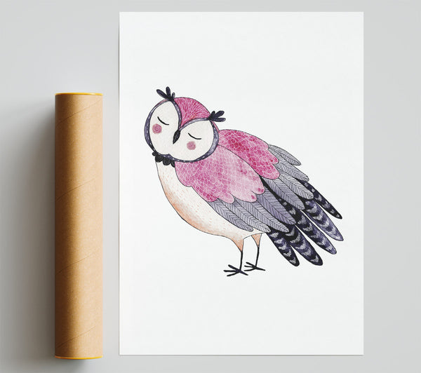 Pink Owl Giclee Print