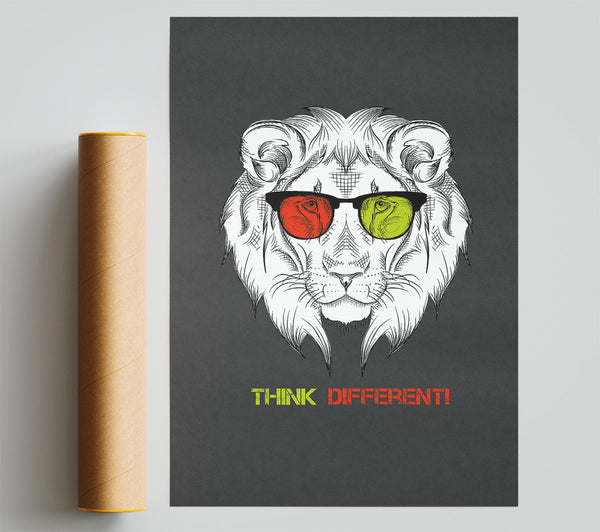 Cool Lion Glasses Giclee Print