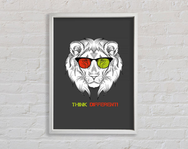 Cool Lion Glasses Framed Print