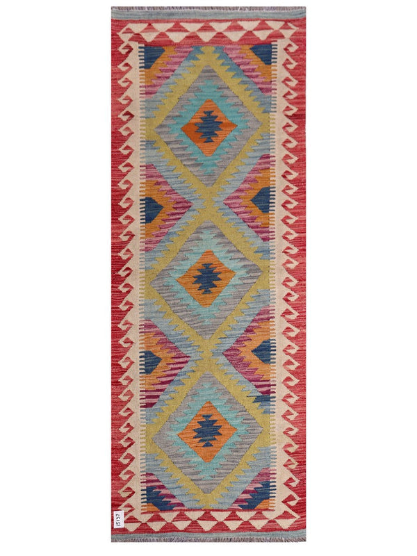 Maimana Afghanistan Kilim Rug - 198 x74 cm
