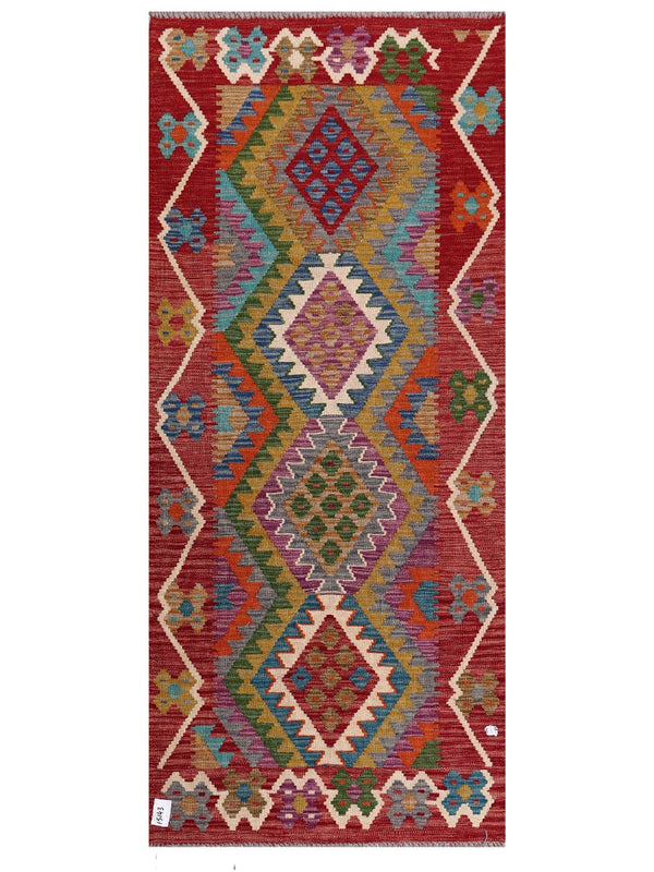 Maimana Afghanistan Kilim Rug - 194 x85 cm