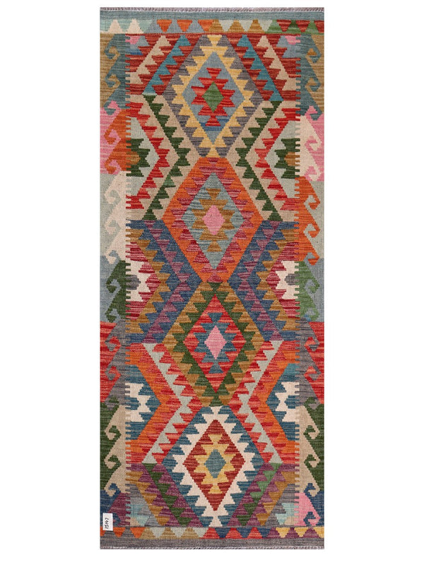 Maimana Afghanistan Kilim Rug - 197 x84 cm