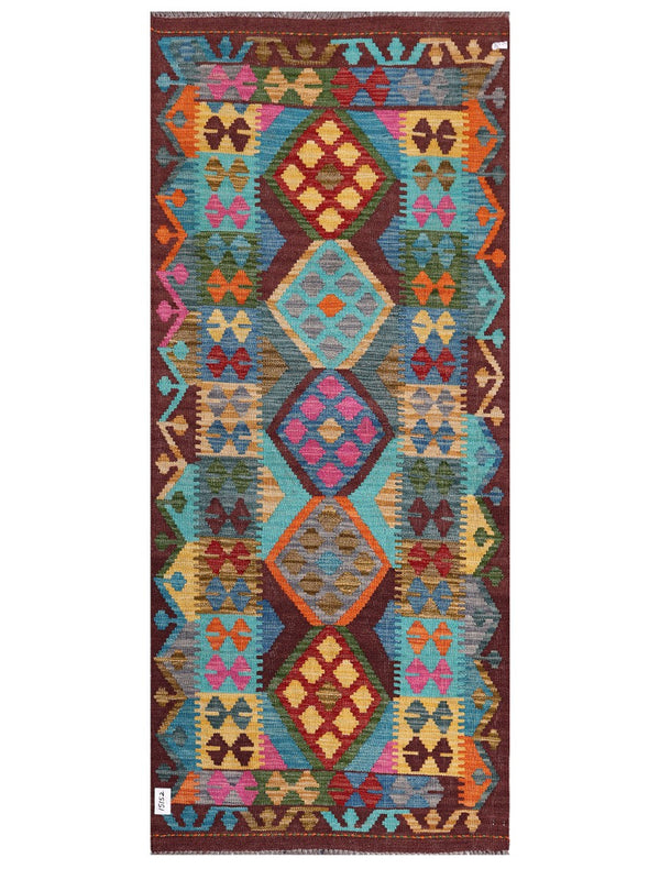 Maimana Afghanistan Kilim Rug - 199 x87 cm