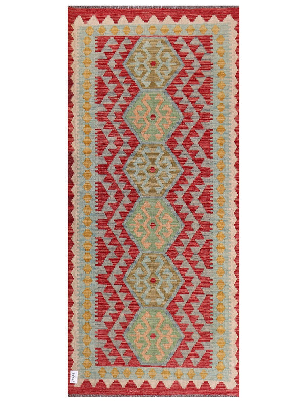 Maimana Afghanistan Kilim Rug - 197 x89 cm