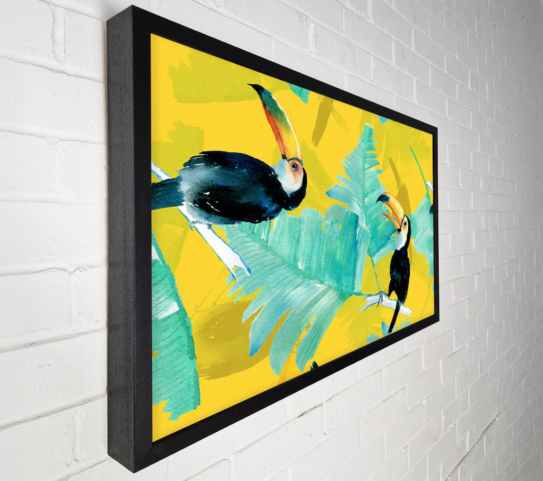  A Canvas Print of Toucan Palm Leaves Canvas Wall Art