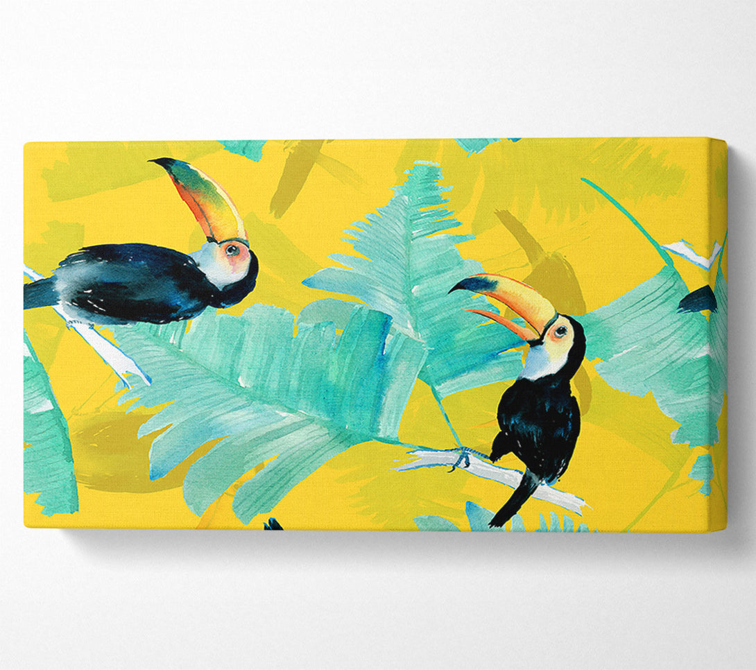  A Canvas Print of Toucan Palm Leaves Canvas Wall Art