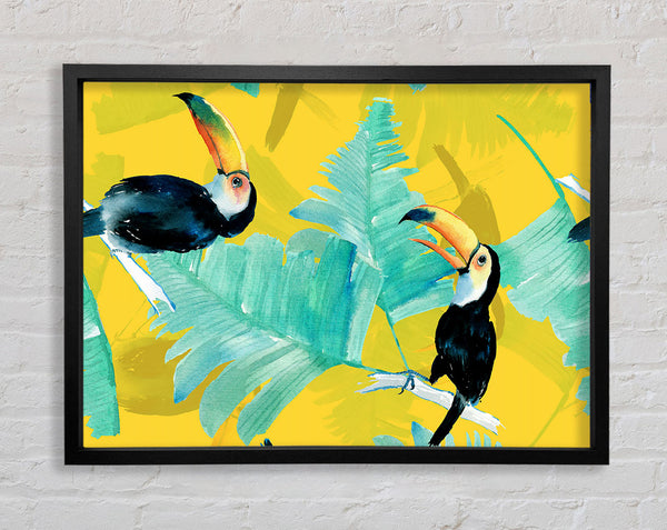 Toucan Palm Leaves Framed Print