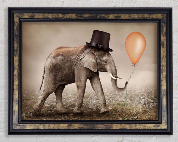 Top Hat Elephant Framed Print