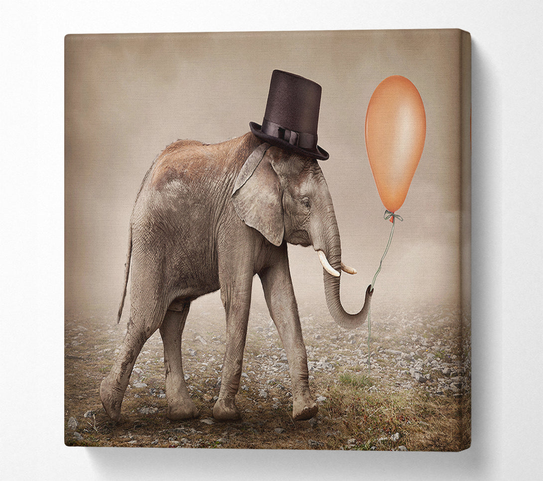  A Canvas Print of Top Hat Elephant Canvas Print