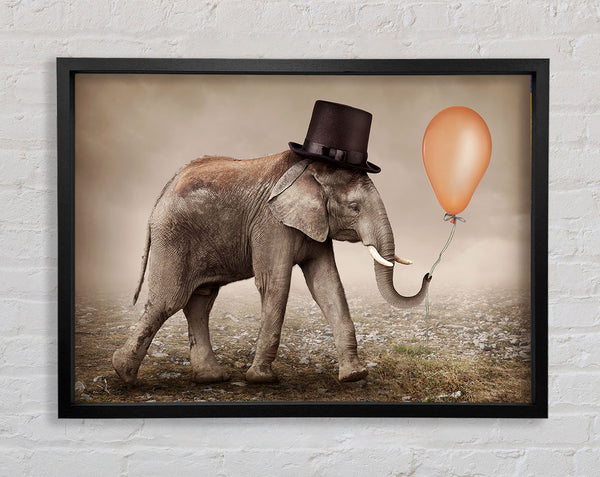 Top Hat Elephant Framed Print