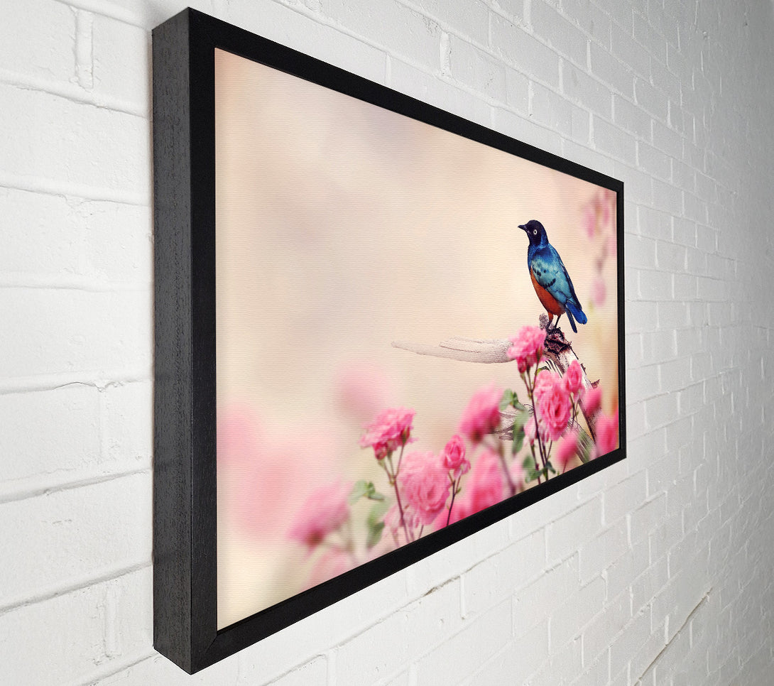 A Canvas Print of Blue Bird In The Cherry Blossom Canvas Art