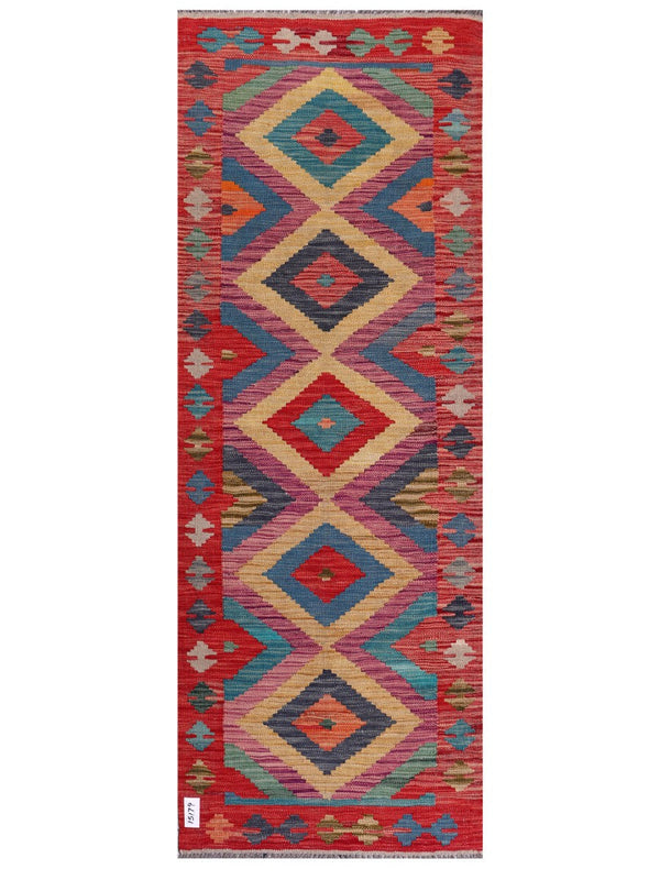 Maimana Afghanistan Kilim Rug - 195 x72 cm