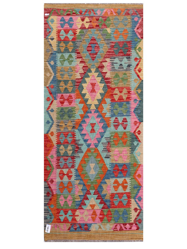 Maimana Afghanistan Kilim Rug - 195 x83 cm