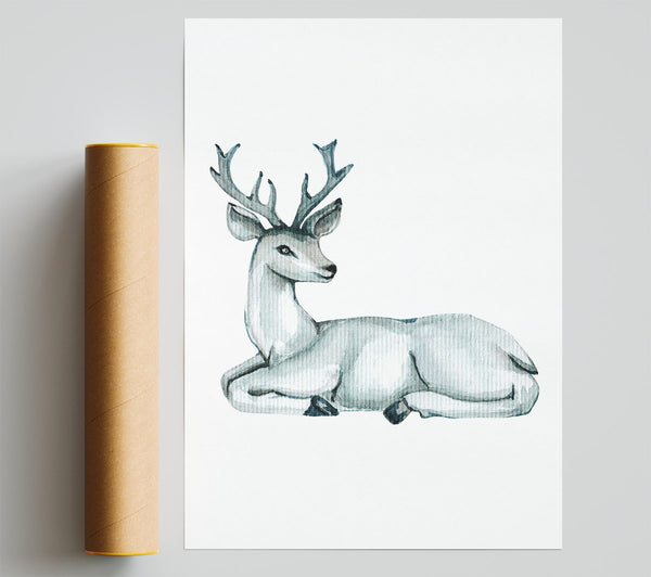 Female Deer Resting Poster