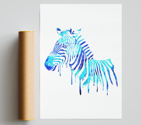 Blue Zebra Giclee Print