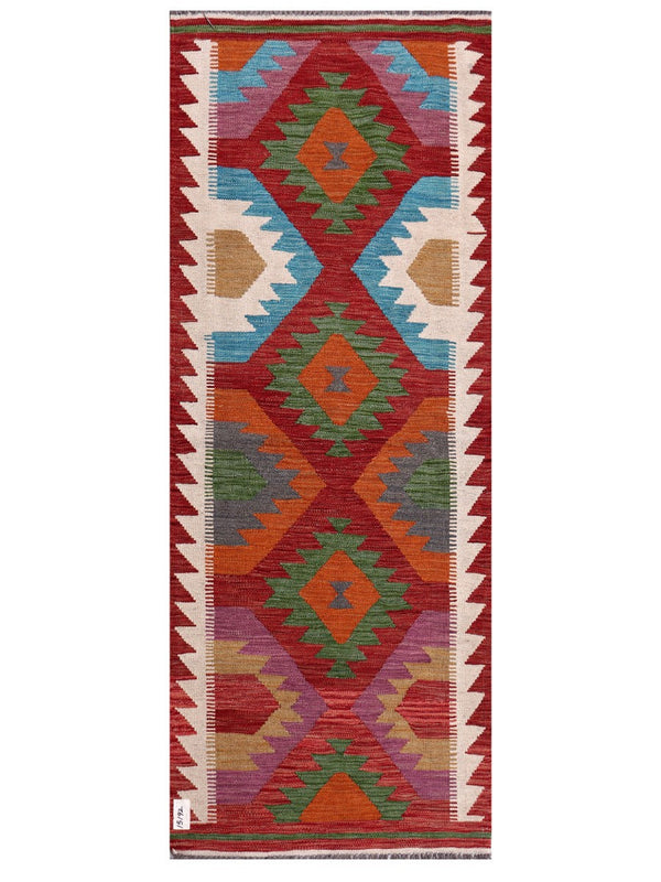 Maimana Afghanistan Kilim Rug - 195 x76 cm