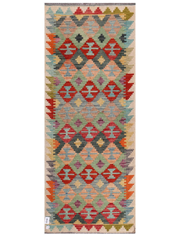 Maimana Afghanistan Kilim Rug - 200 x81 cm