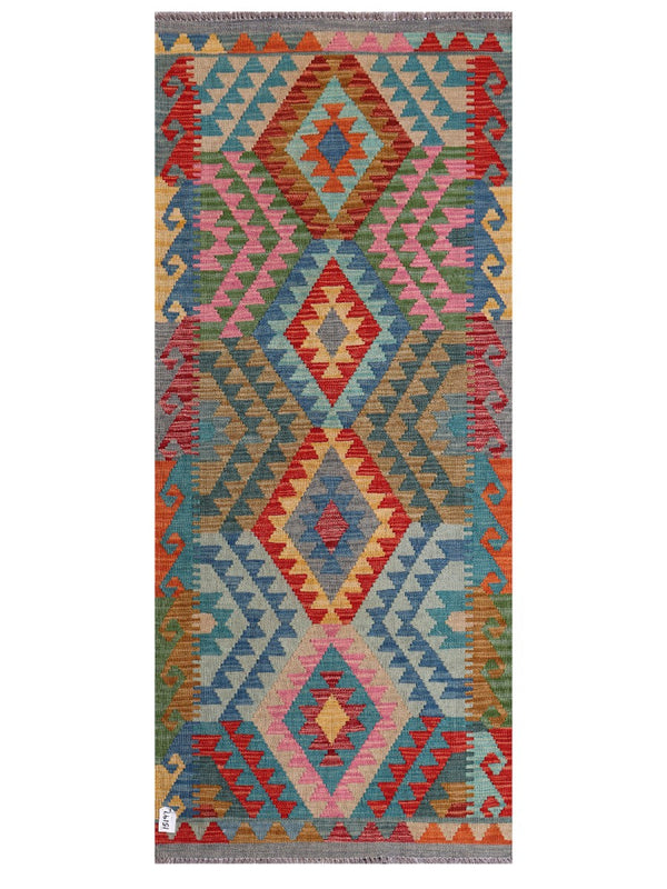 Maimana Afghanistan Kilim Rug - 195 x84 cm