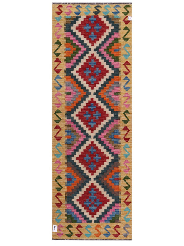 Maimana Afghanistan Kilim Rug - 209 x72 cm