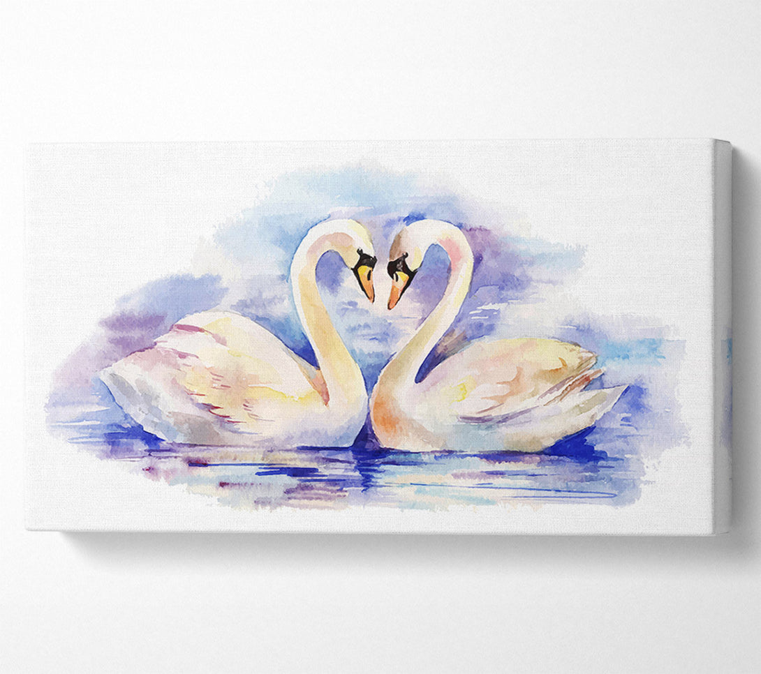  A Canvas Print of Swan Love Canvas Wall Art
