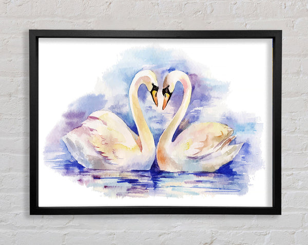 Swan Love Framed Print