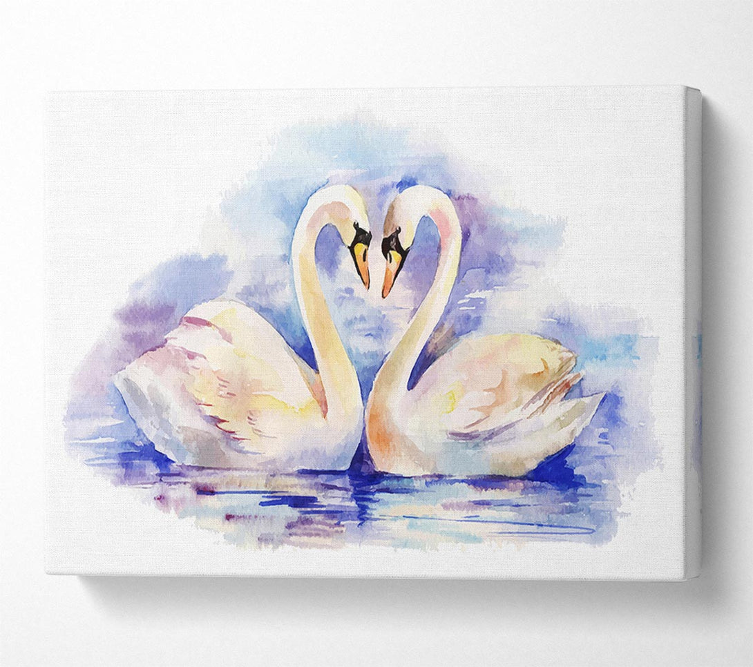  A Canvas Print of Swan Love Canvas Wall Art