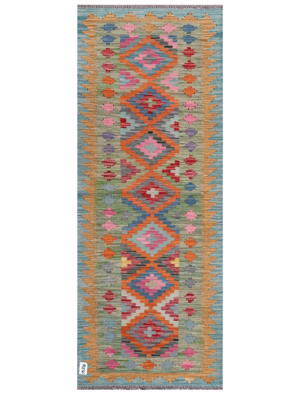Maimana Afghanistan Kilim Rug - 196 x76 cm