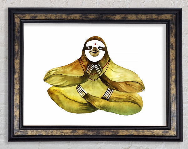Meditating Sloth Framed Print